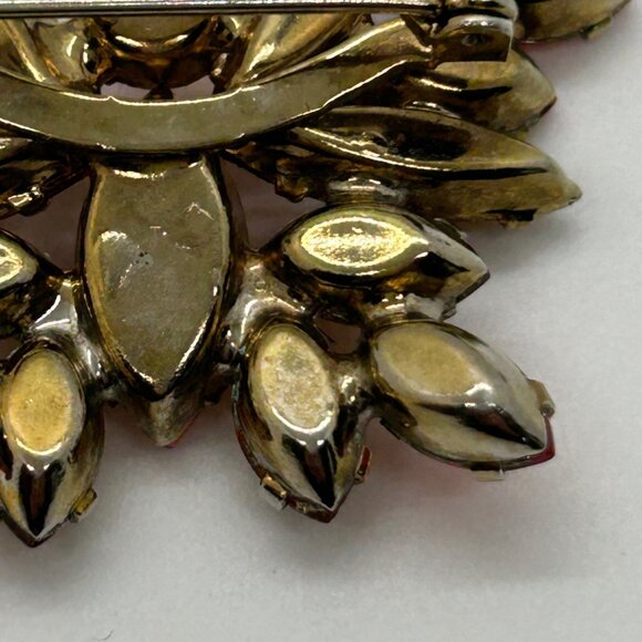 Vintage Juliana Butterfly Brooch Orange Amber Rhinestone DeLizza & Elster #1795 - Picture 12 of 16